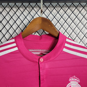 CAMISA REAL MADRID MANGA LONGA RETRÔ ROSA 14/15