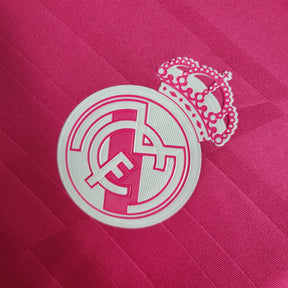 CAMISA REAL MADRID MANGA LONGA RETRÔ ROSA 14/15