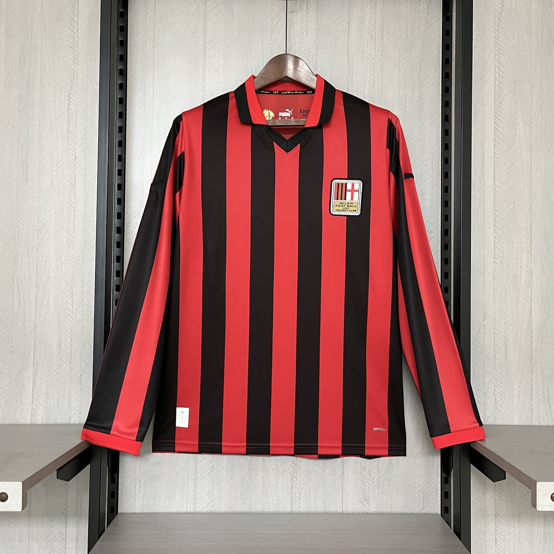 CAMISA MILAN RETRÔ MANGA LONGA 125 ANOS